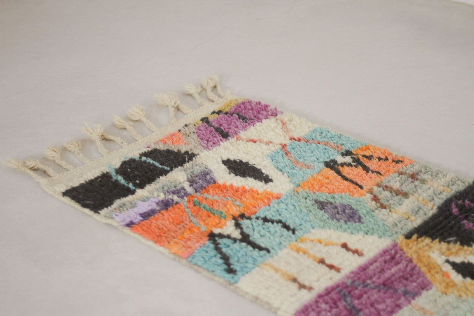 Multicolored 10x2 Moroccan Runner Rug – moroccan runner, runner rug, Handmade Wool Rug
