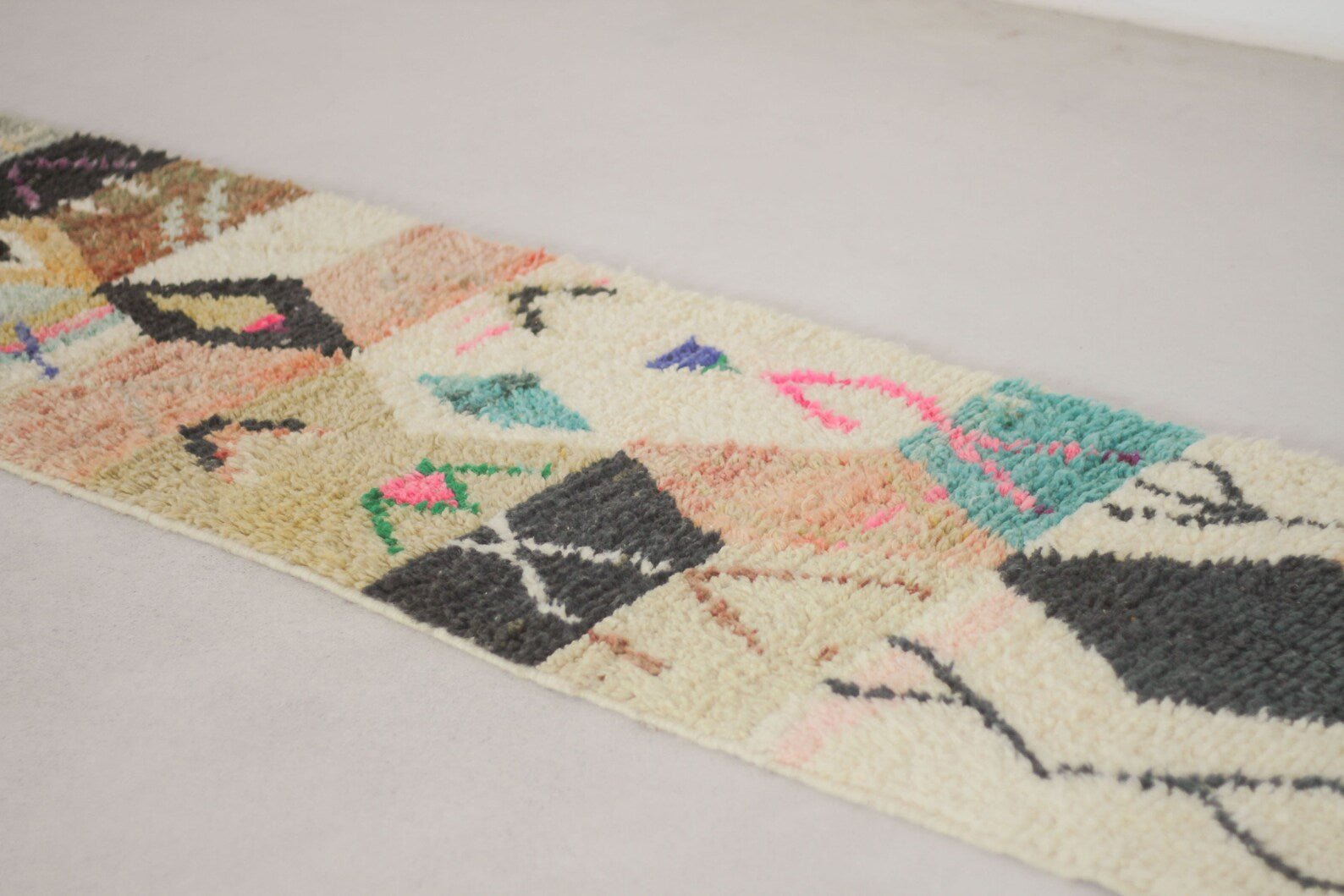 Multicolored 10x2 Moroccan Runner Rug – moroccan runner, runner rug, Handmade Wool Rug