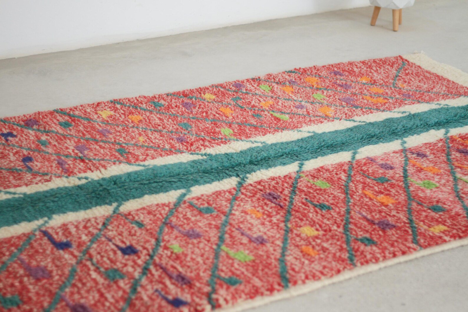 Red 8x5 Moroccan Colorful Rug – berber carpet area rugs, boho living room rug, Handmade Wool Rug