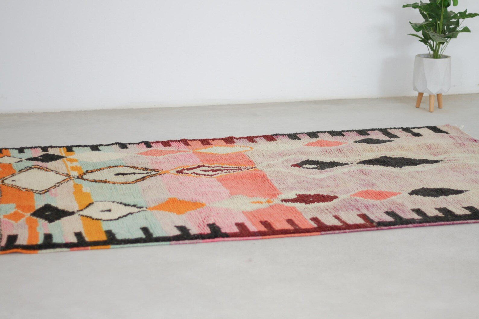 Pink 8x5 Berber Rug – moroccan wool rug, boho living room rug, Handmade Wool Rug