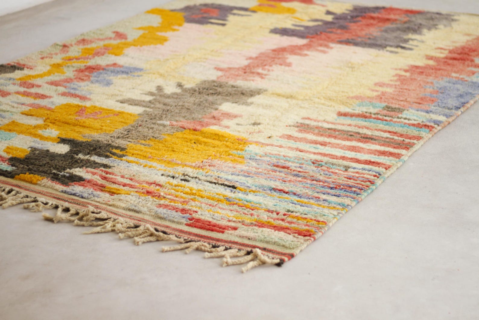 Multicolored 10x6 Moroccan Colorful Rug – moroccan boujad rug, boho living room rug, Handmade Wool Rug