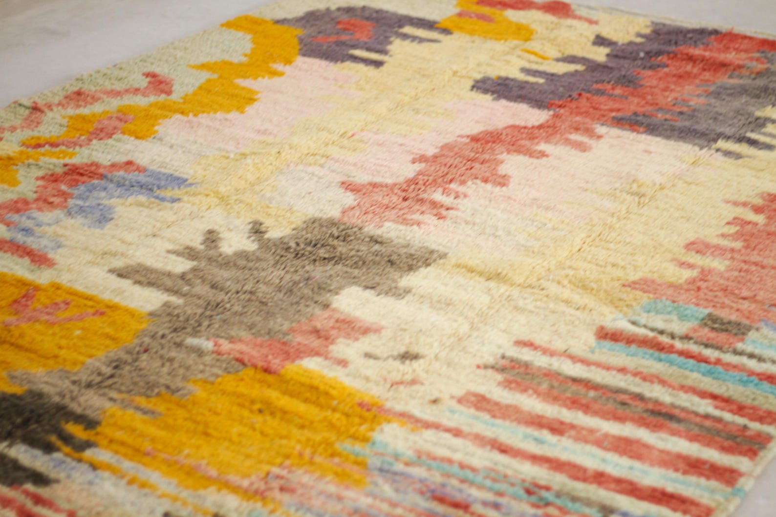 Multicolored 10x6 Moroccan Colorful Rug – moroccan boujad rug, boho living room rug, Handmade Wool Rug