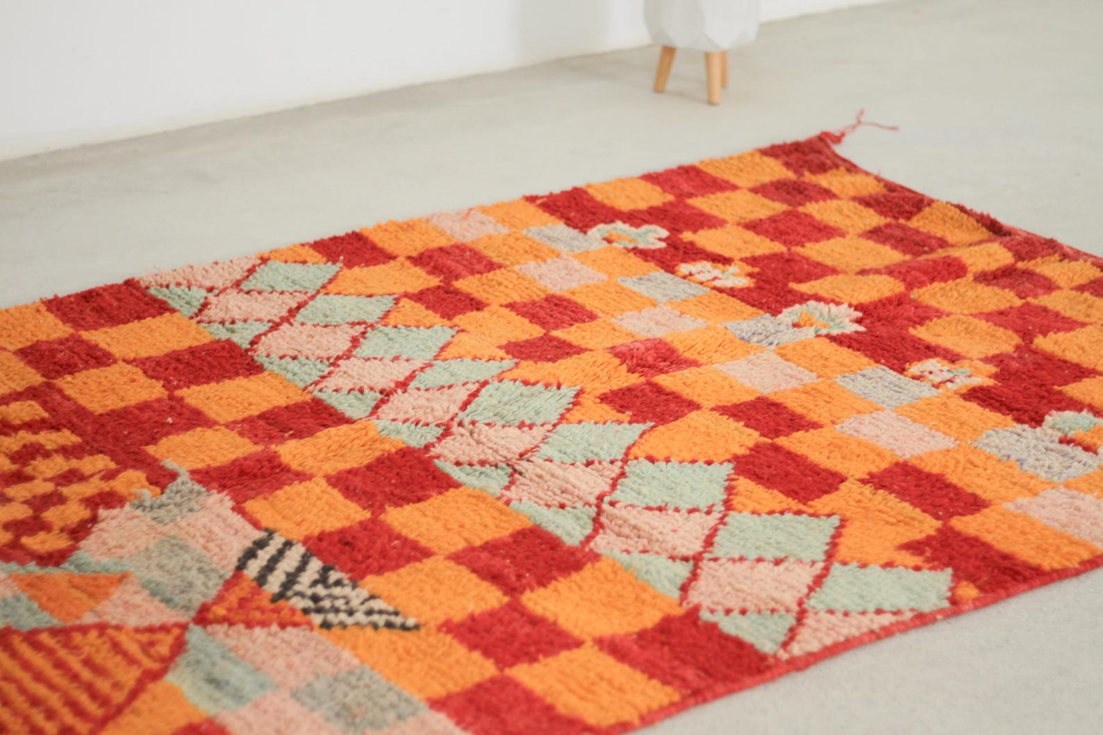 Red 8x5 Moroccan Colorful Rug – colorful moroccan rug, boho rug, Handmade Wool Rug