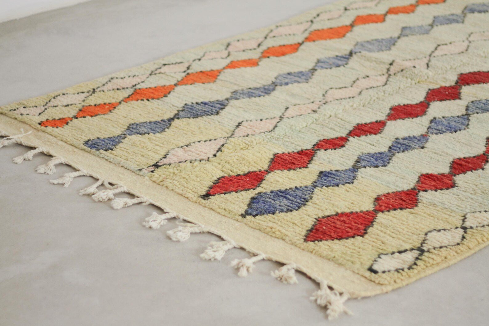 Green 8x5 Boujad Rug – moroccan berber rugs, berber wool rug, Handmade Wool Rug