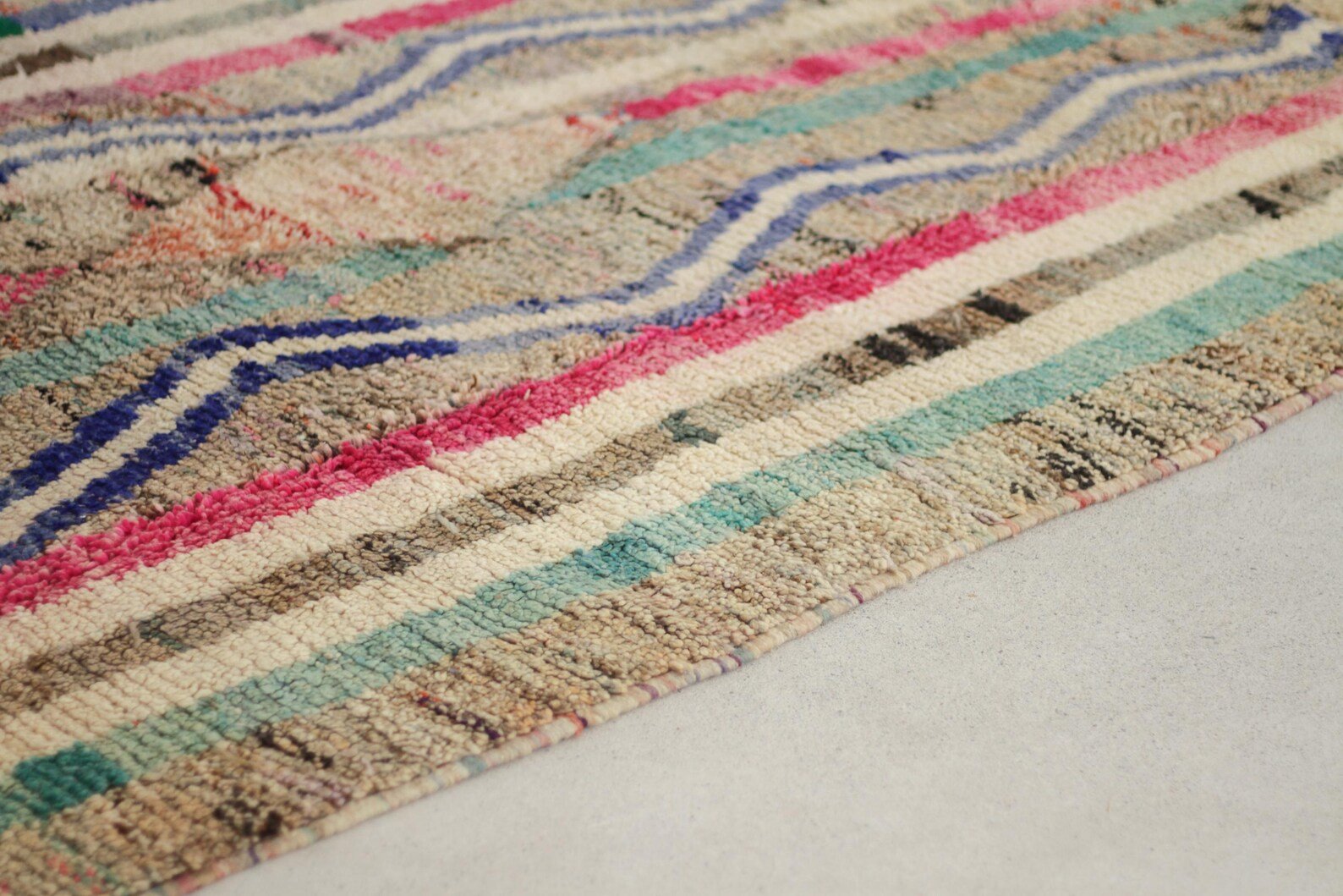 Multicolored 8x5 Berber Rug – pink moroccan rug, colorful abstract rugs, Handmade Wool Rug