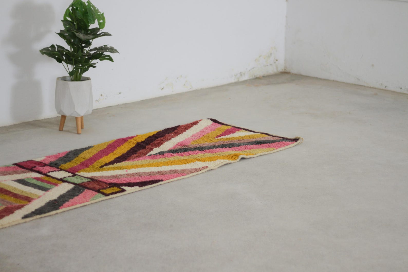 Orange 14x2 Boujad Runner Rug – hallway runner rugs, runner rug carpet, Handmade Wool Rug