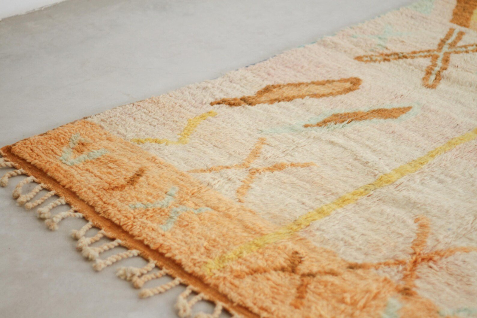 Orange 8x5 Boujad Rug – boho rug, authentic moroccan rugs, Handmade Wool Rug