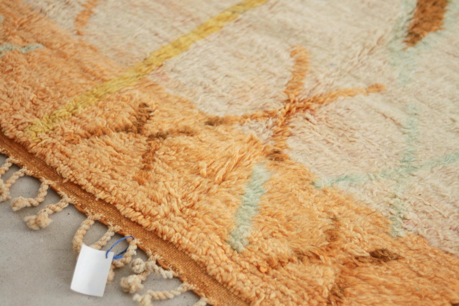 Orange 8x5 Boujad Rug – boho rug, authentic moroccan rugs, Handmade Wool Rug