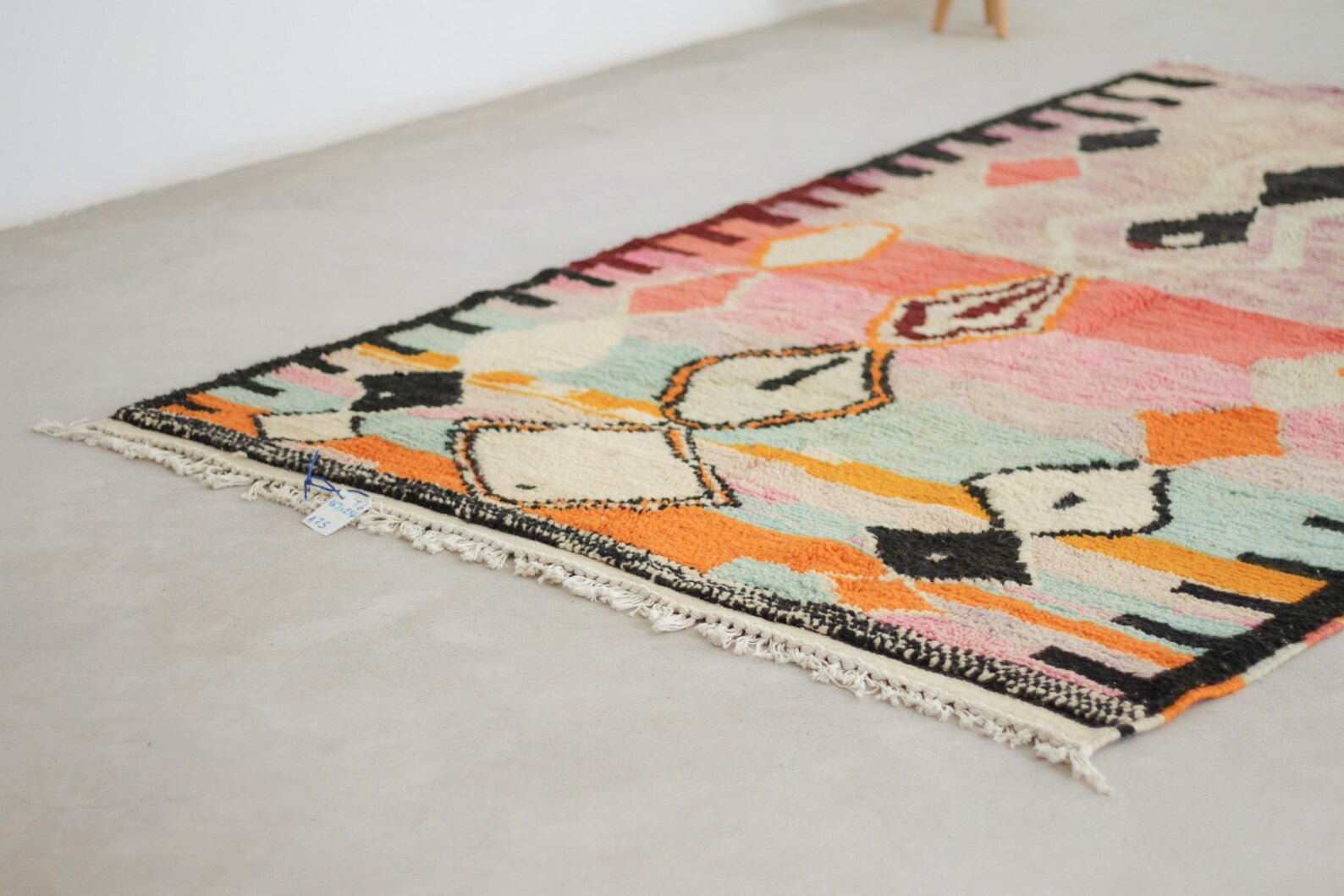Pink 8x5 Berber Rug – moroccan wool rug, boho living room rug, Handmade Wool Rug