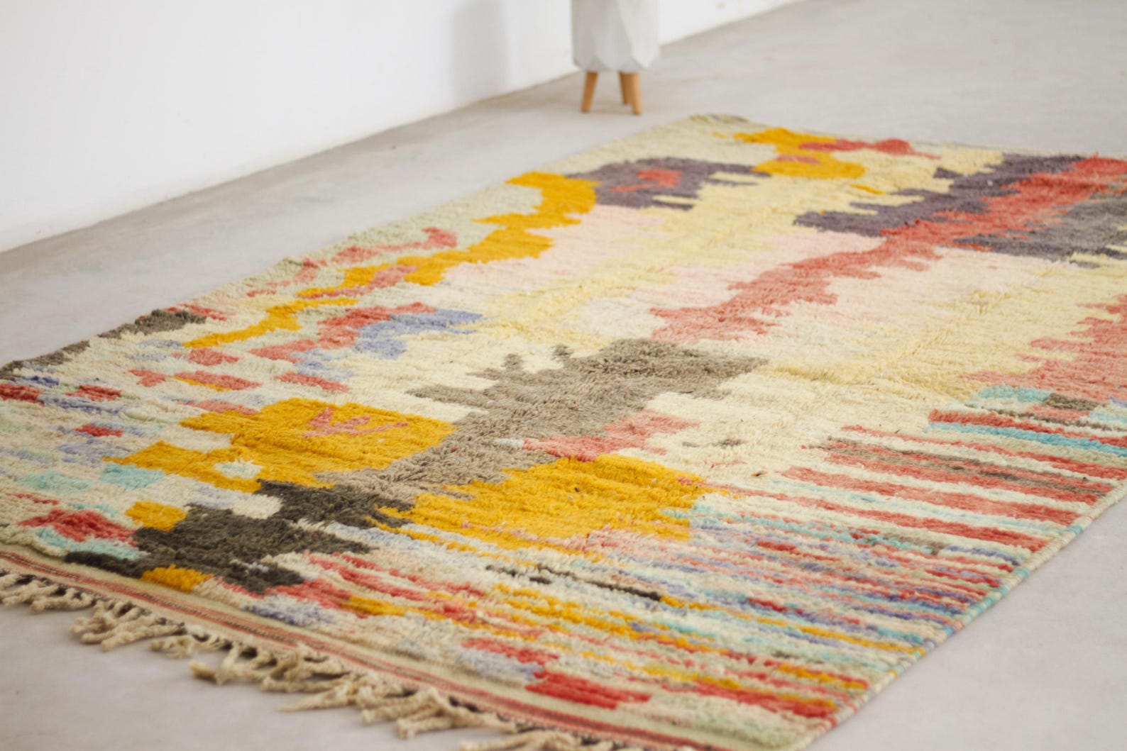 Multicolored 10x6 Moroccan Colorful Rug – moroccan boujad rug, boho living room rug, Handmade Wool Rug