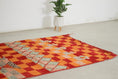 Load image into Gallery viewer, Red 8x5 Moroccan Colorful Rug – colorful moroccan rug, boho rug, Handmade Wool Rug
