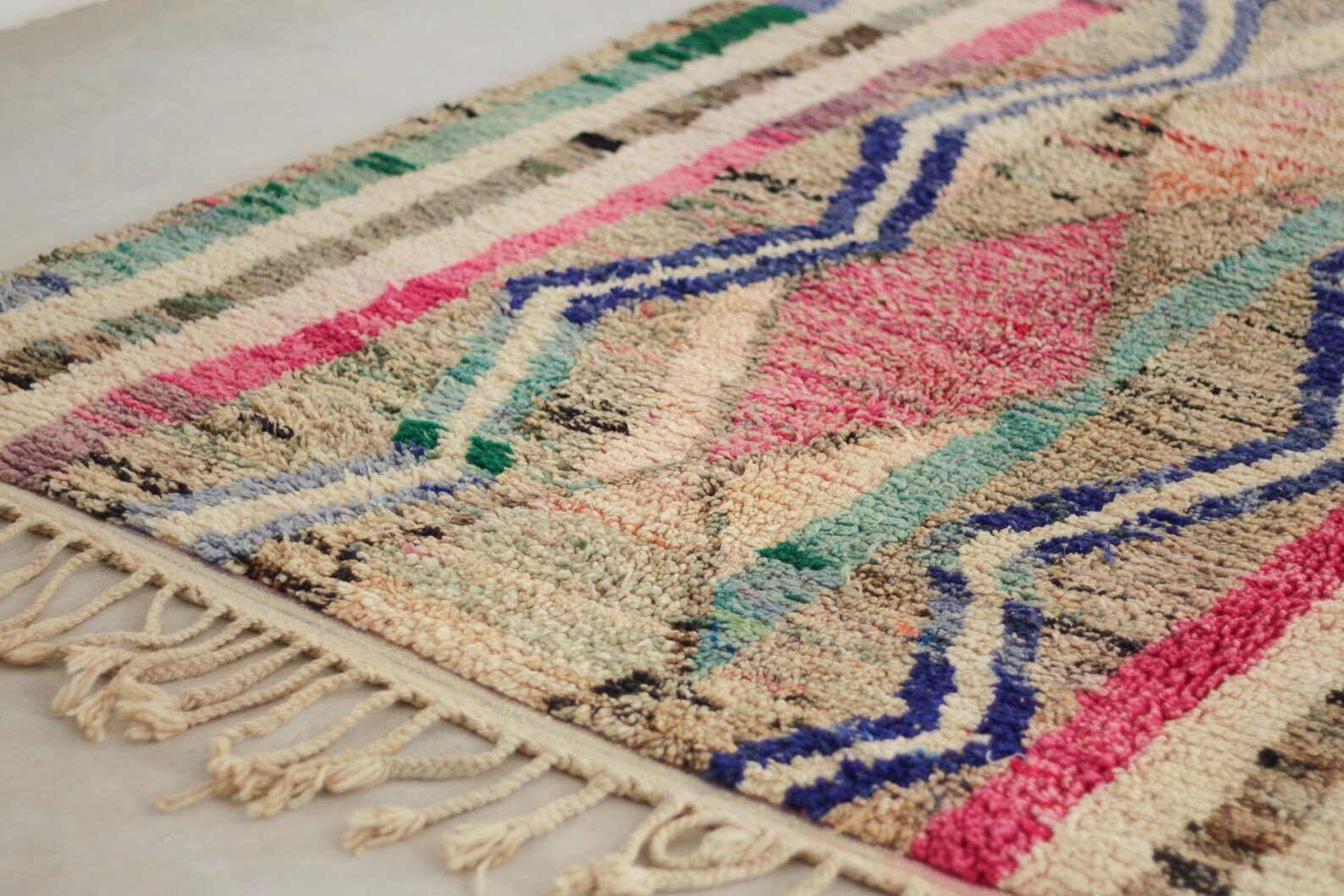 Multicolored 8x5 Berber Rug – pink moroccan rug, colorful abstract rugs, Handmade Wool Rug