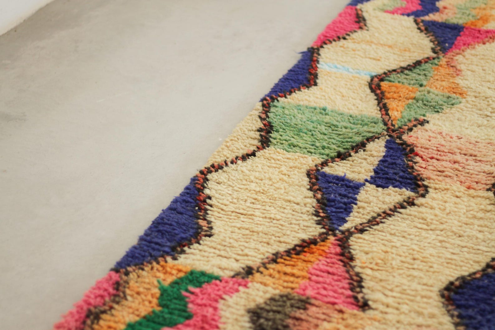 Pink 11x2 Berber Runner Rug – berber runner rug, wool runner rug, Handmade Wool Rug