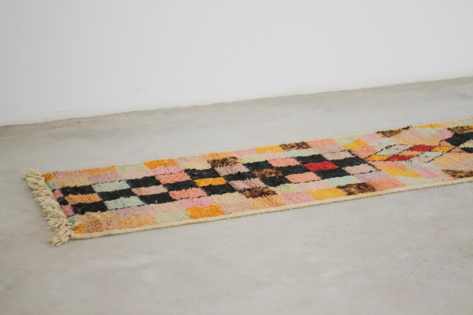 Orange 10x2 Moroccan Runner Rug – runner rug, Handmade Wool Rug