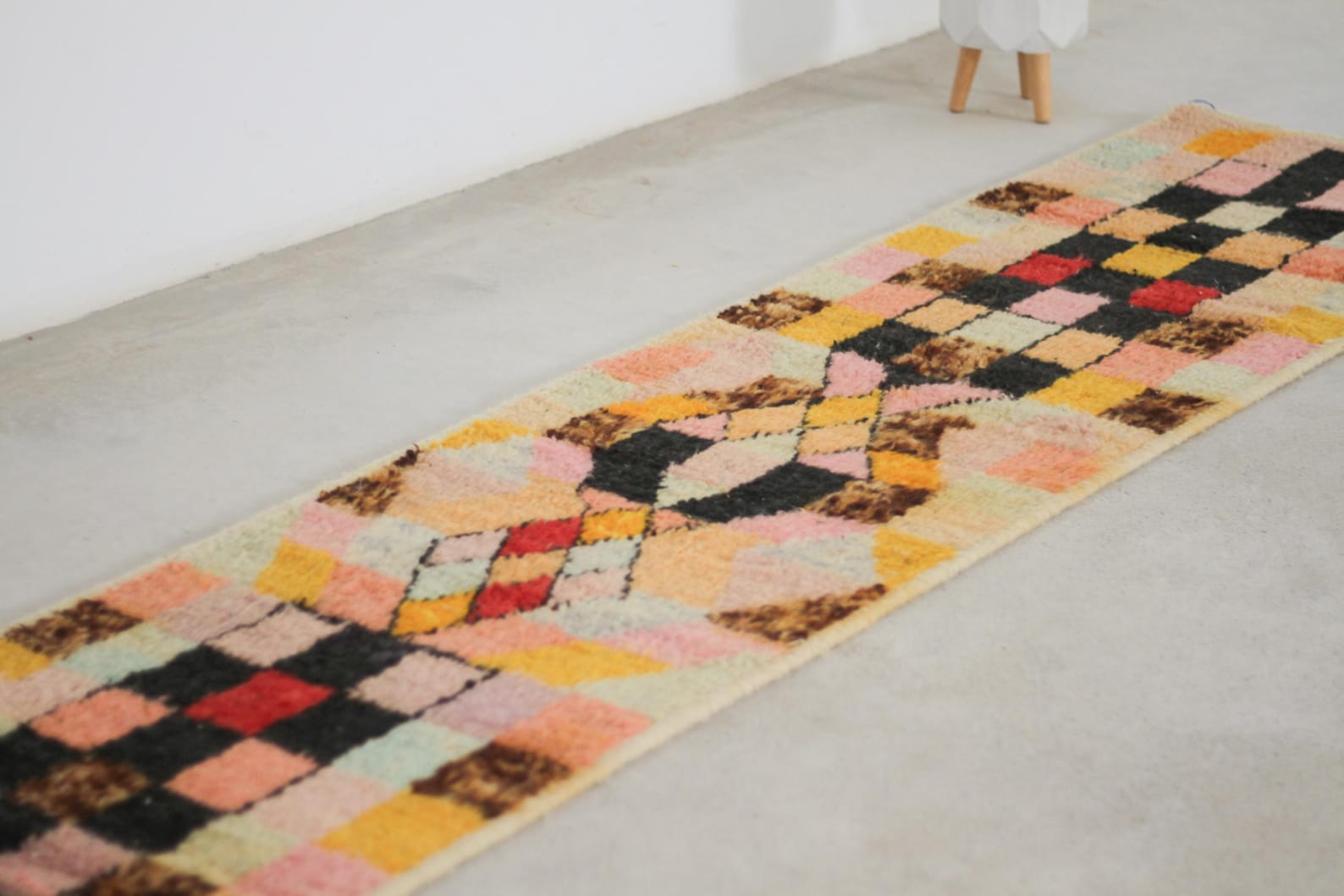 Orange 10x2 Moroccan Runner Rug – runner rug, Handmade Wool Rug