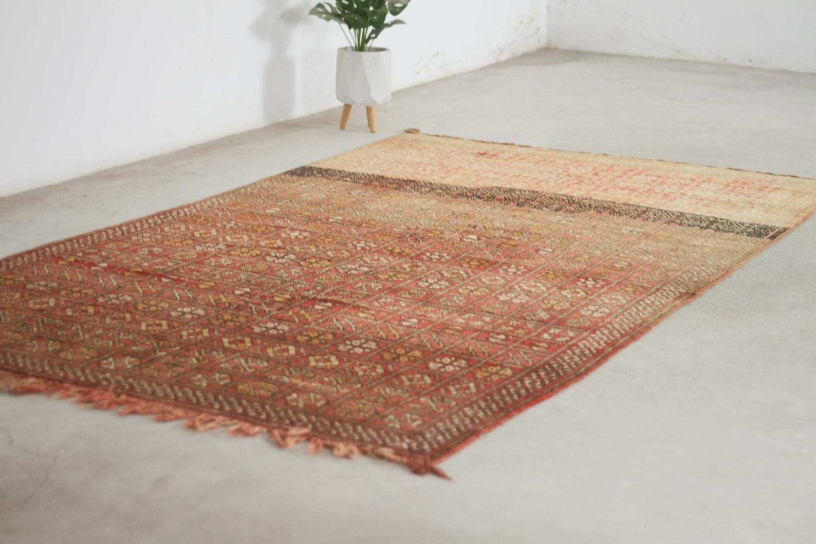 Vintage Moroccan Rug – Handmade Wool Berber rug, 6x10 ft – Brown beni mguild rug
