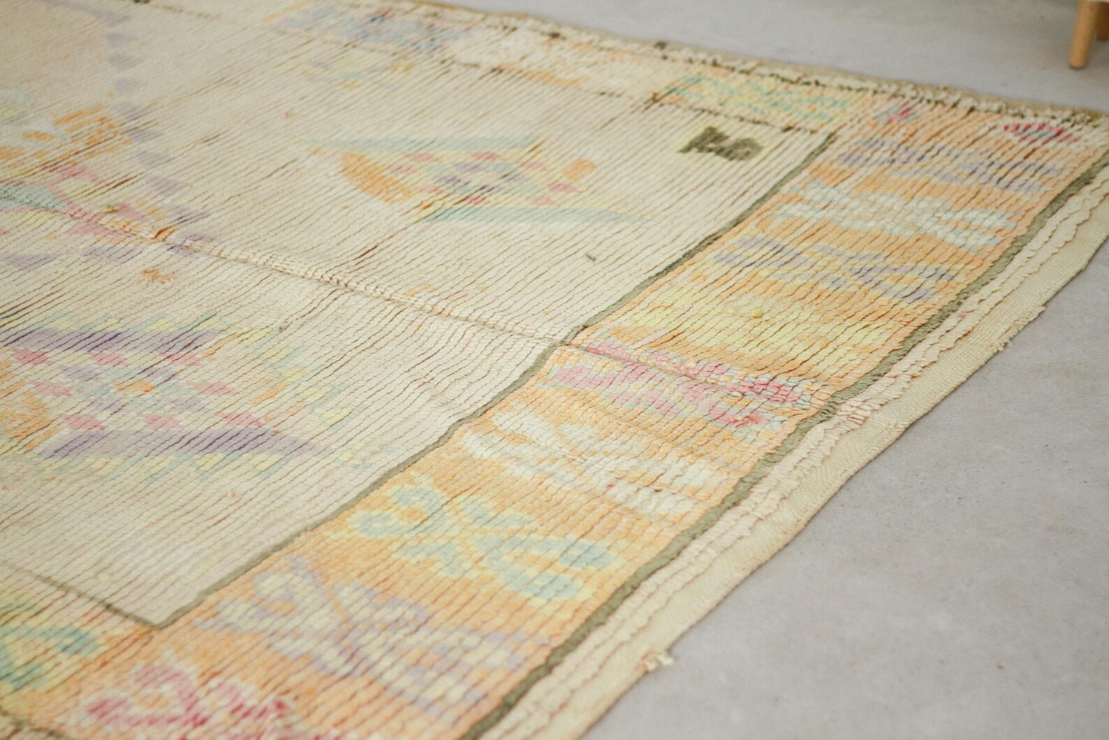 Vintage Moroccan Rug – Handmade Wool Berber rug, 6x12 ft – White beni mguild rug