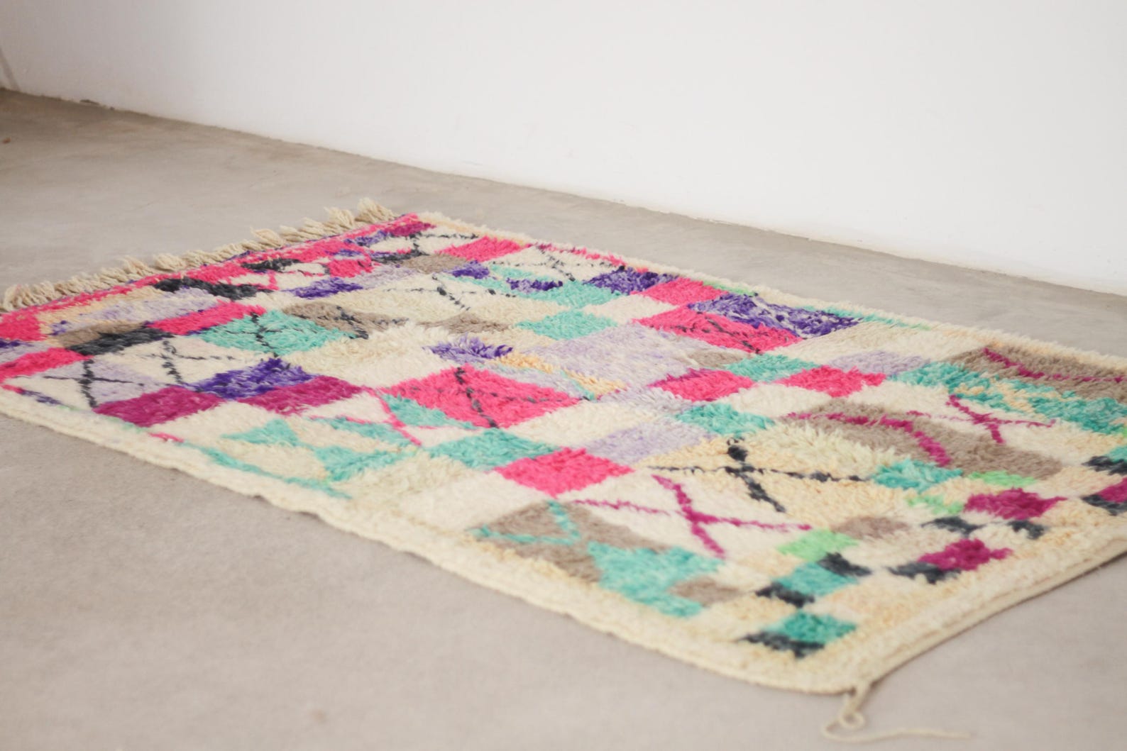 Pink 8x5 Moroccan Colorful Rug – area rug boho, moroccan area rug, Handmade Wool Rug