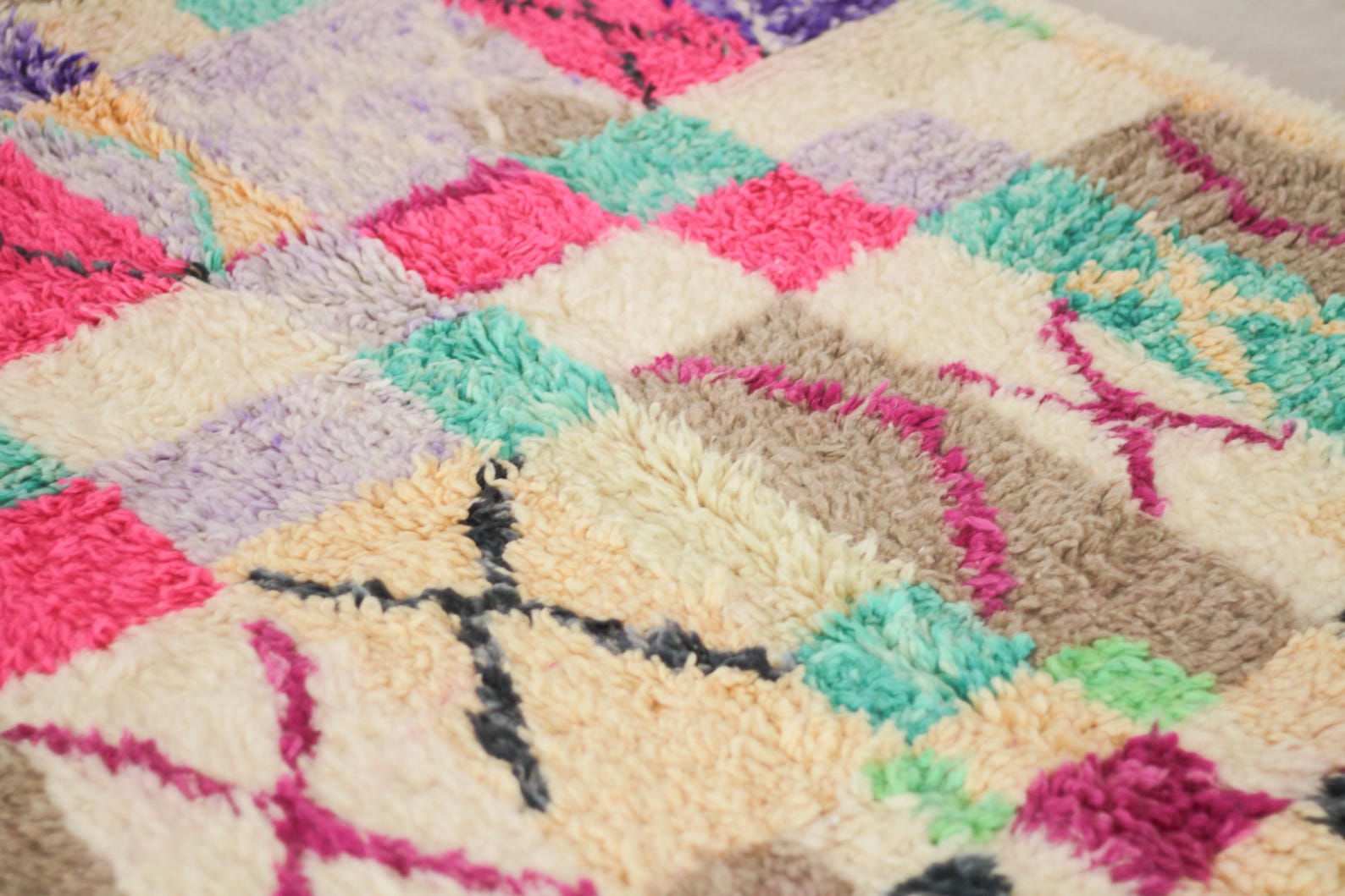 Pink 8x5 Moroccan Colorful Rug – area rug boho, moroccan area rug, Handmade Wool Rug