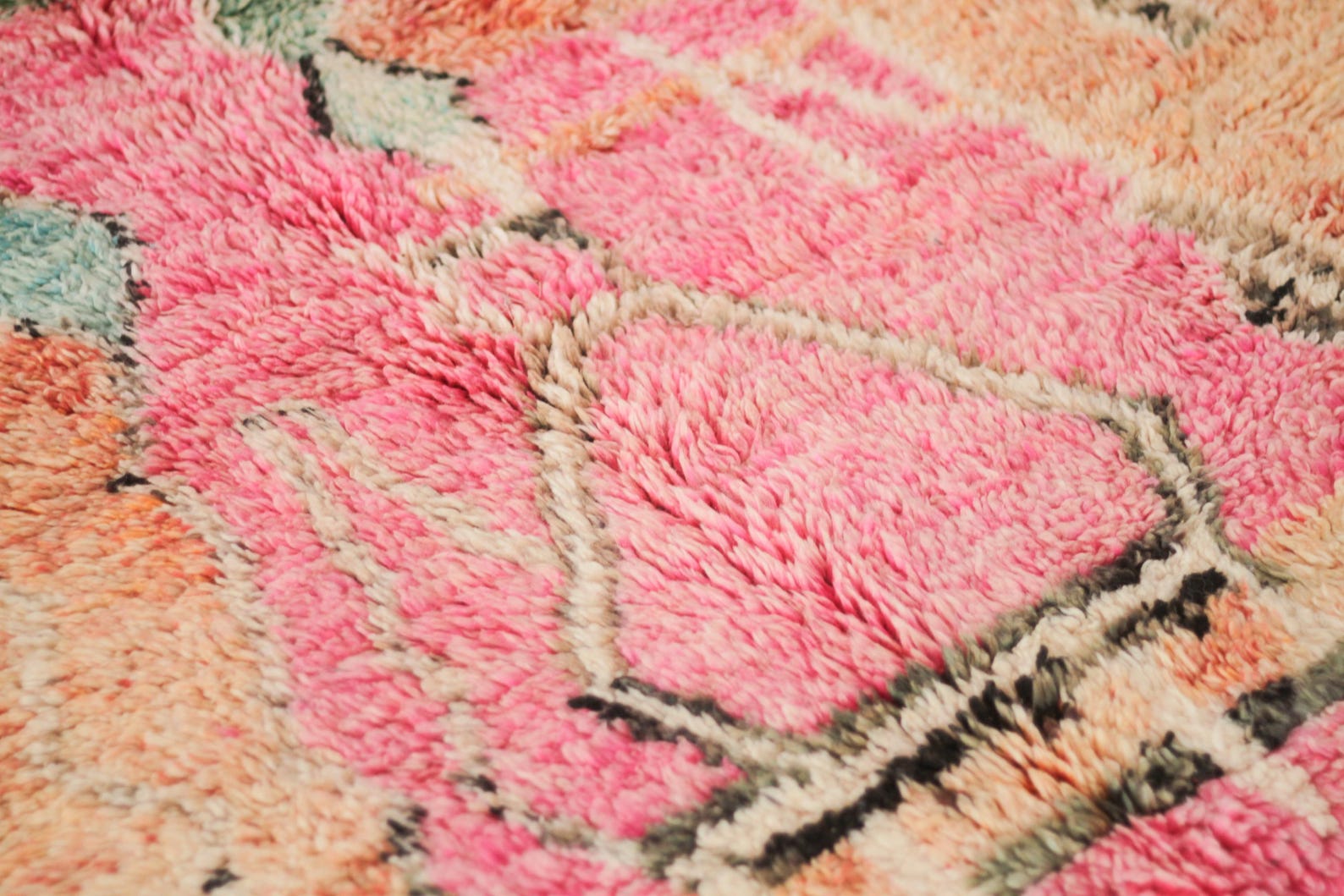 Pink 8x5 Moroccan Colorful Rug – area rugs berber, boho area rug, Handmade Wool Rug