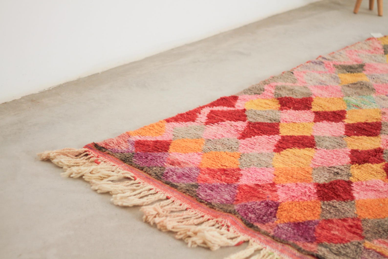 Pink 8x5 Moroccan Colorful Rug – moroccan berber rug, colorful area rugs, Handmade Wool Rug