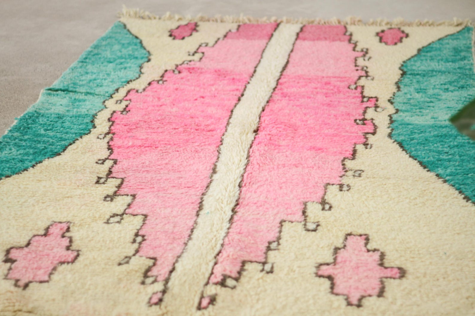 Pink 8x5 Berber Rug – pink moroccan rug, boujad rugs morocco, Handmade Wool Rug