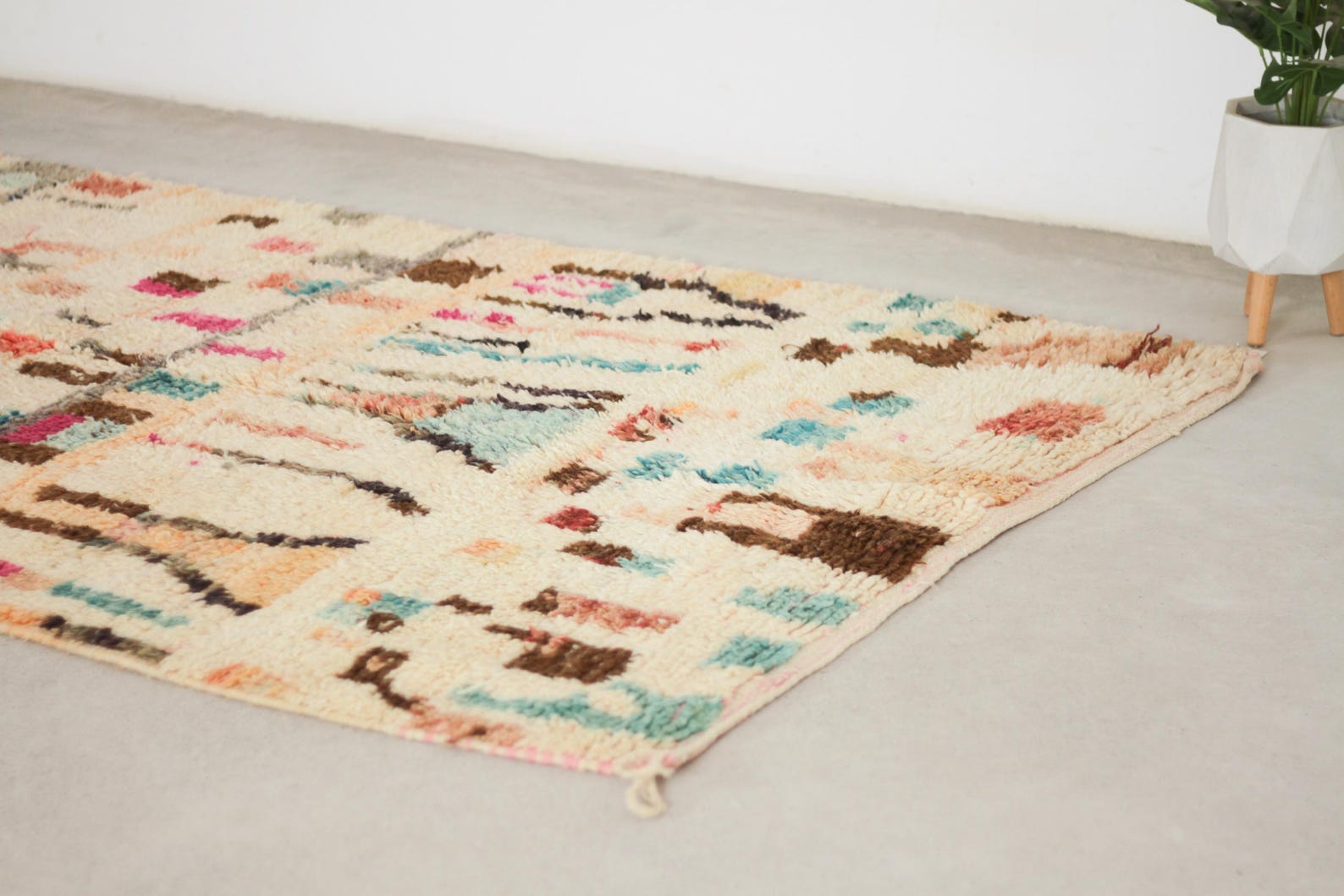 Multicolored 8x5 Boujad Rug – berber moroccan rug, area rug boho, Handmade Wool Rug