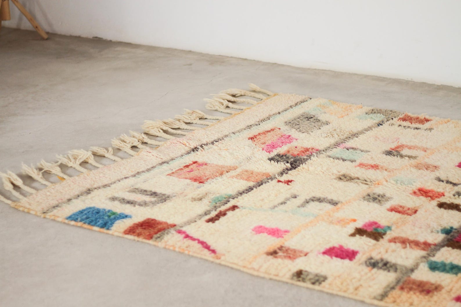 Multicolored 8x5 Boujad Rug – berber moroccan rug, area rug boho, Handmade Wool Rug