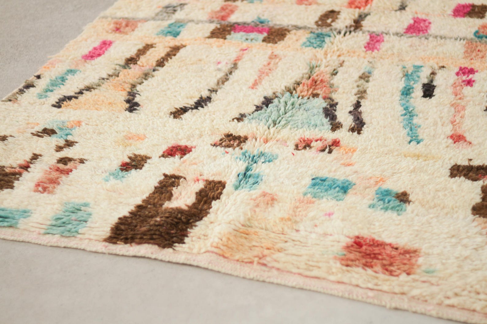 Multicolored 8x5 Boujad Rug – berber moroccan rug, area rug boho, Handmade Wool Rug