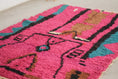 Load image into Gallery viewer, Pink 8x5 Berber Rug – boho style rug, colorful rug, Handmade Wool Rug
