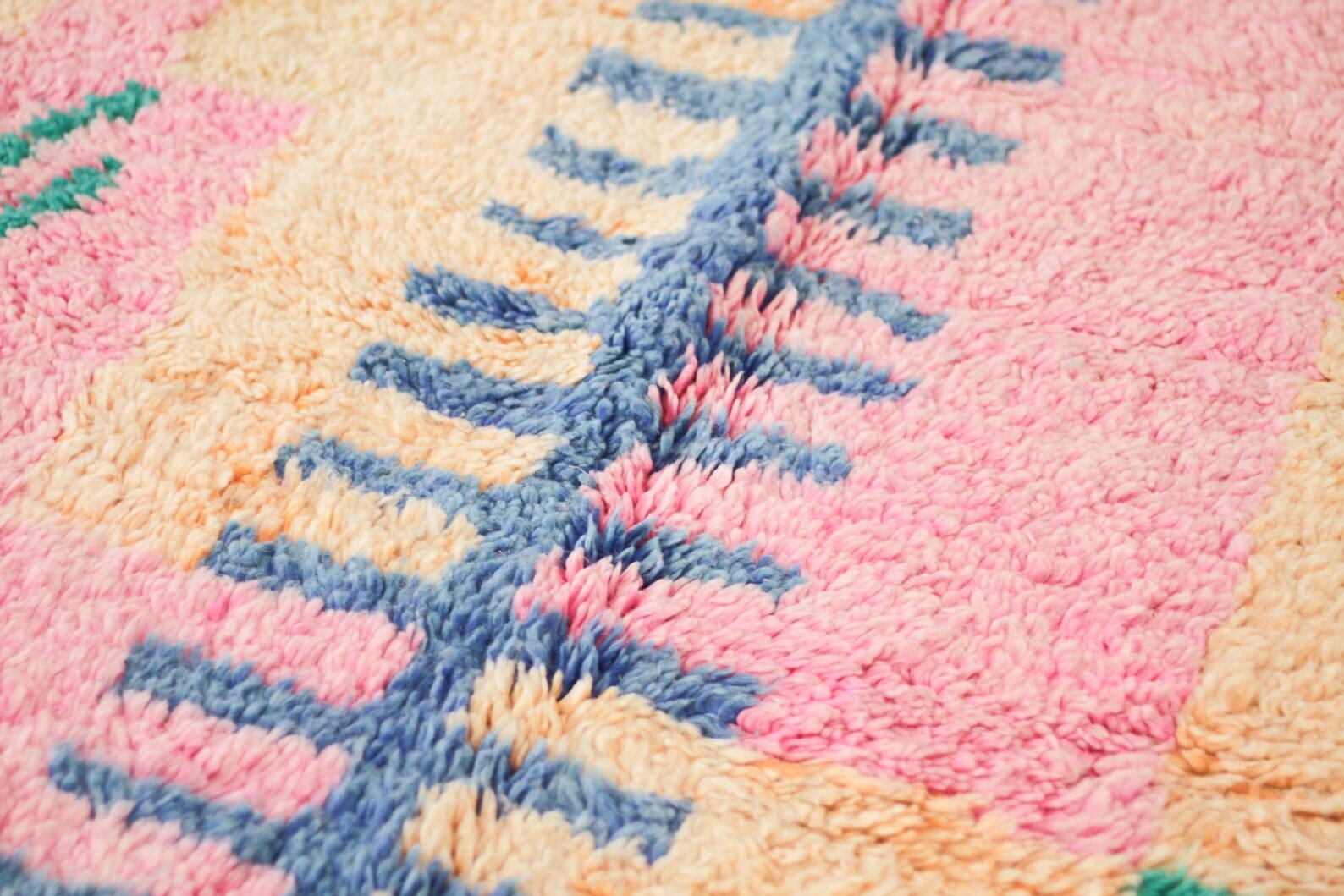 Pink 8x5 Moroccan Colorful Rug – moroccan boujad rug, moroccan area rug, Handmade Wool Rug