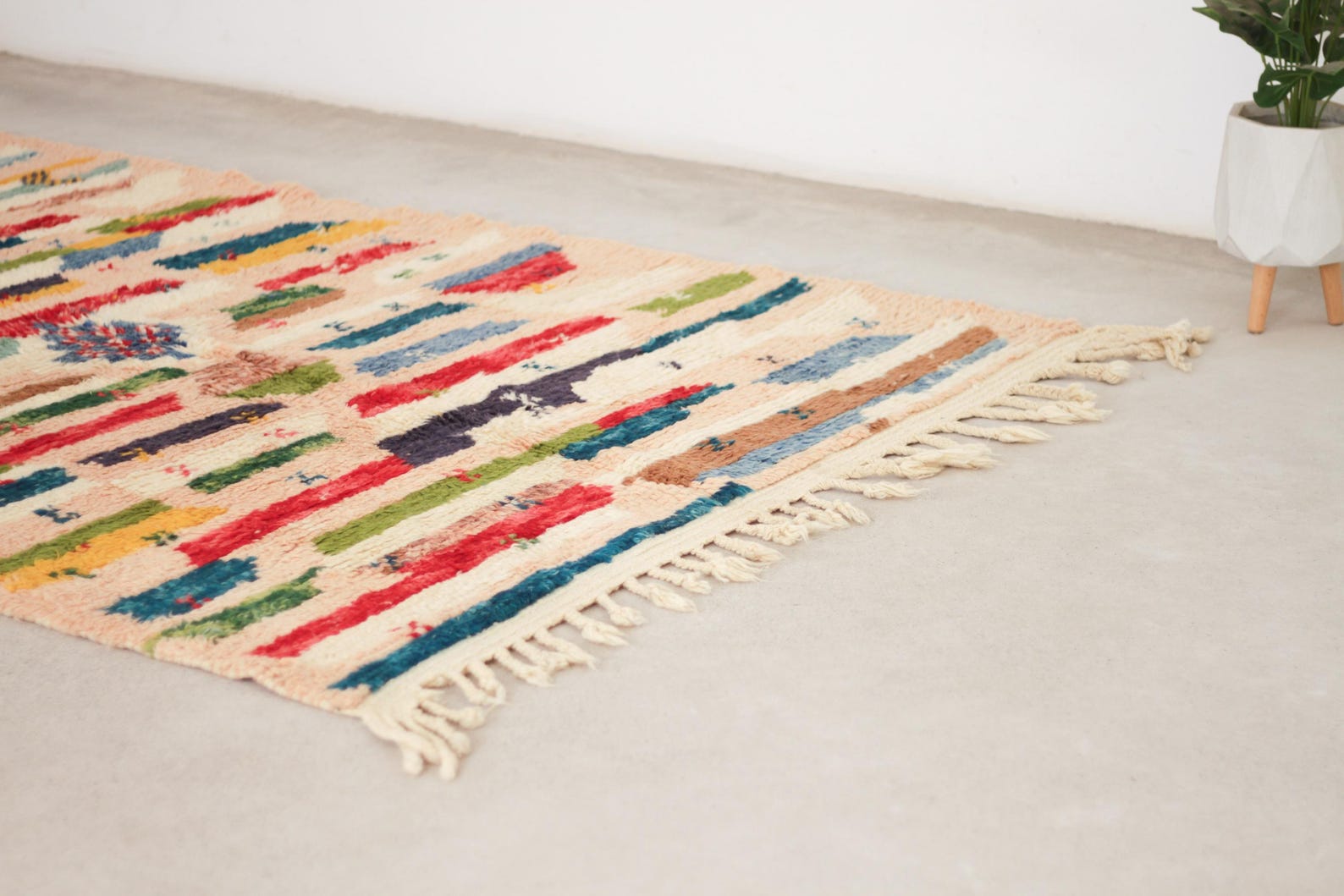 Multicolored 8x5 Boujad Rug – berber area rug, area rug boho, Handmade Wool Rug