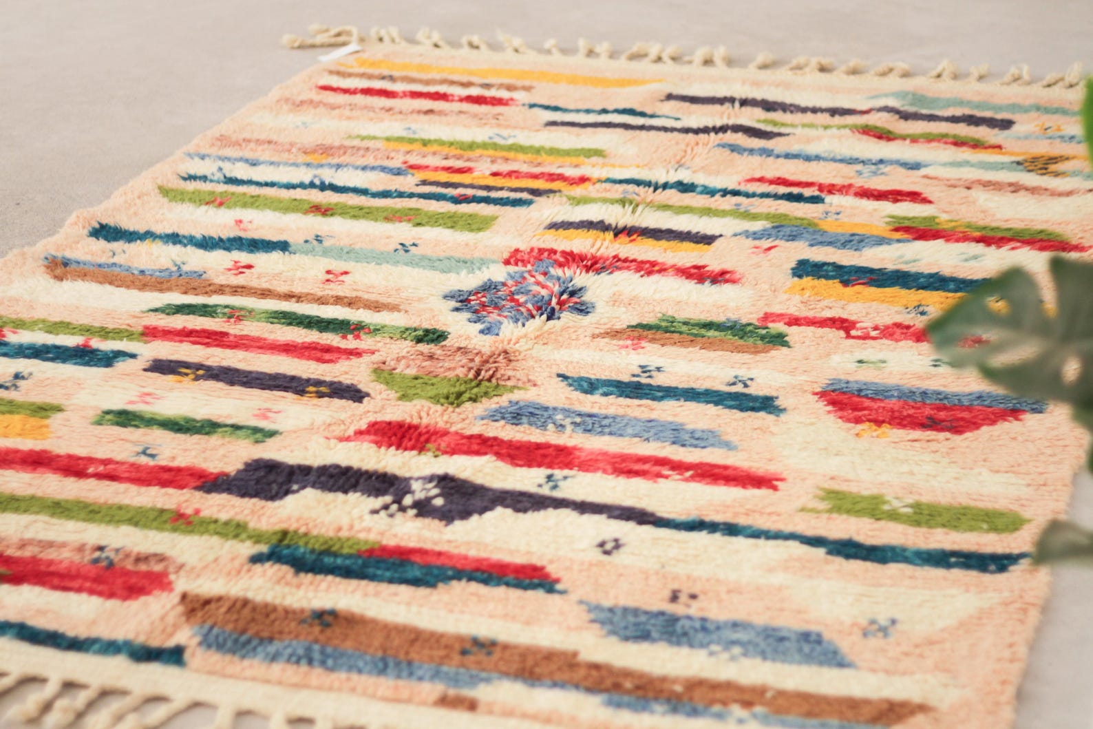 Multicolored 8x5 Boujad Rug – berber area rug, area rug boho, Handmade Wool Rug