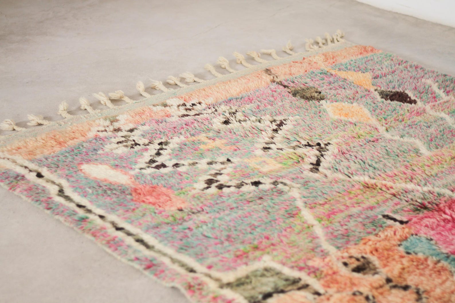 Pink 8x5 Moroccan Colorful Rug – area rugs berber, boho area rug, Handmade Wool Rug