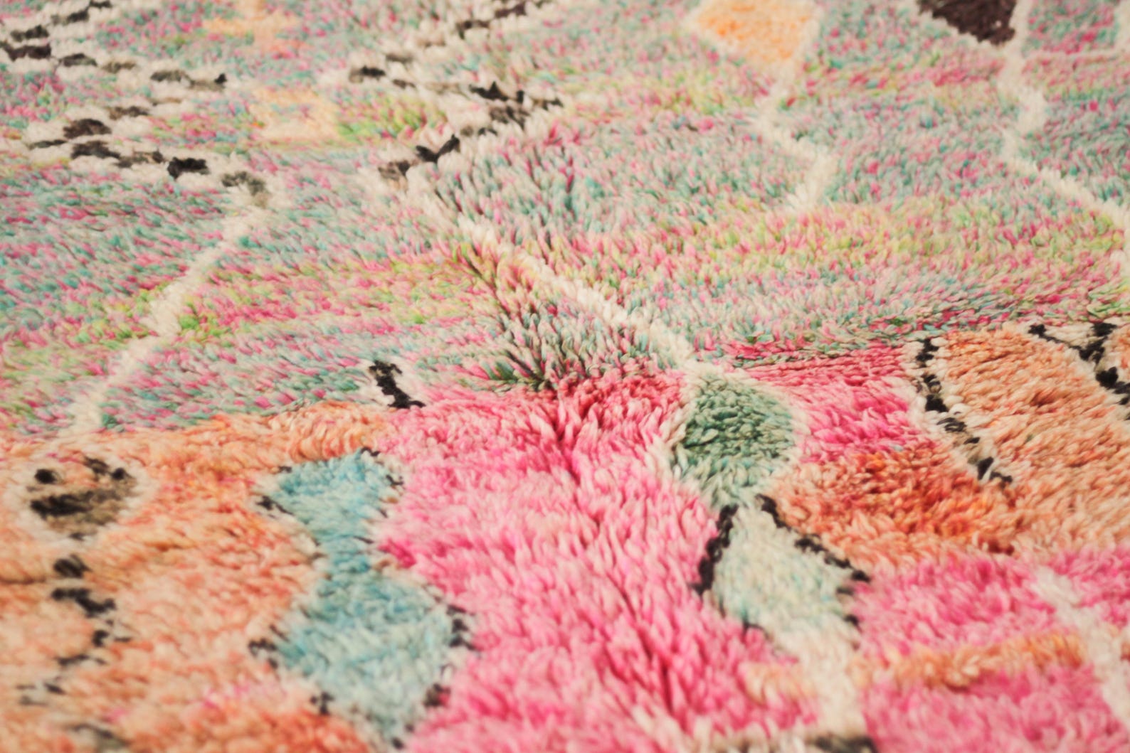 Pink 8x5 Moroccan Colorful Rug – area rugs berber, boho area rug, Handmade Wool Rug
