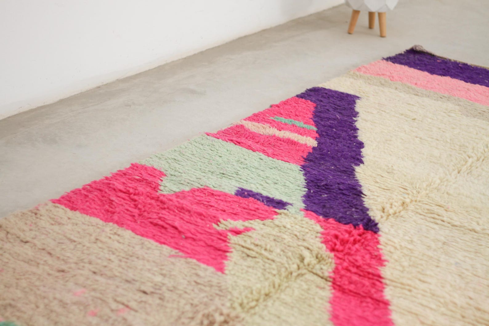 Pink 8x5 Moroccan Colorful Rug – colorful moroccan rug, berber carpet rug, Handmade Wool Rug