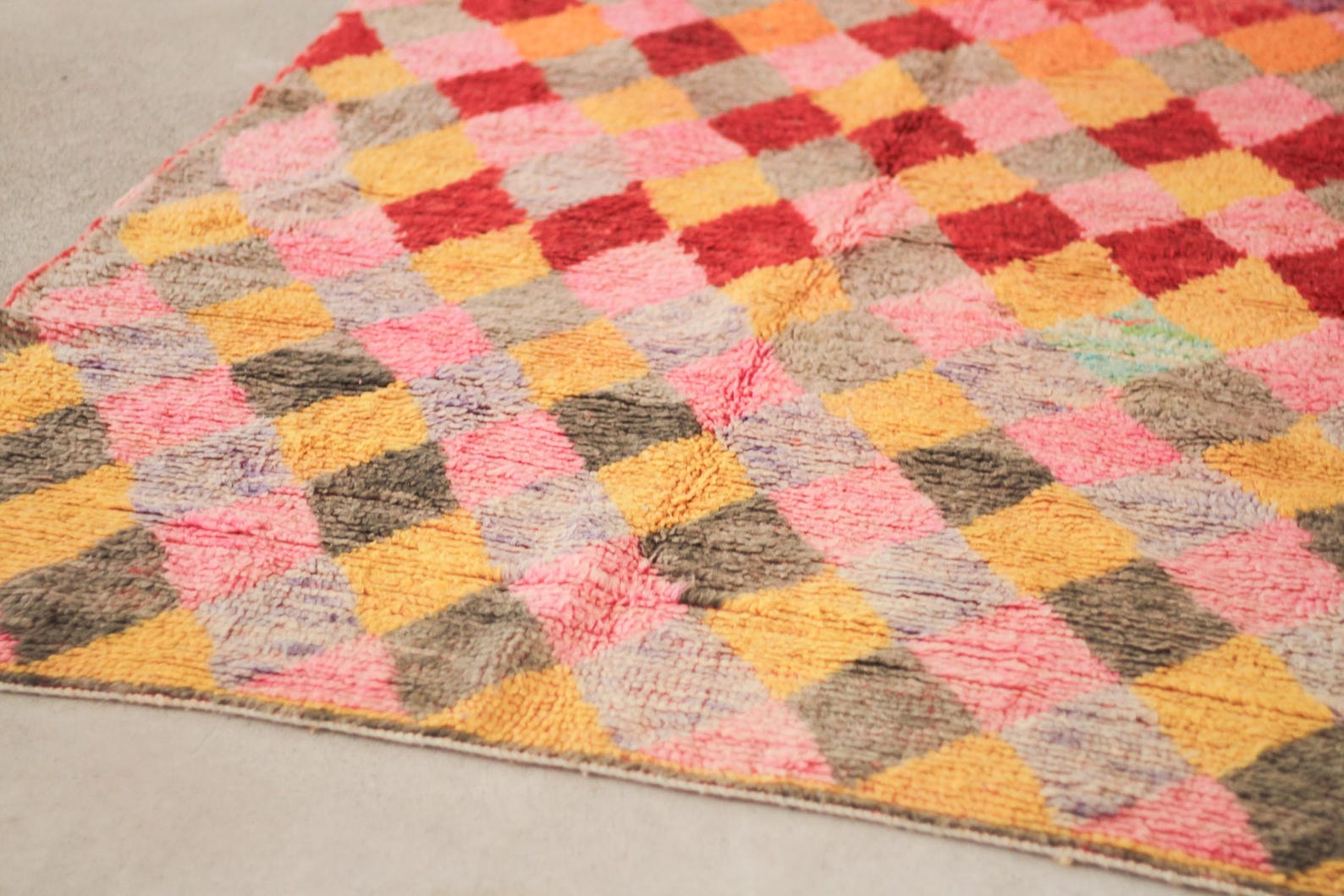 Pink 8x5 Moroccan Colorful Rug – moroccan berber rug, colorful area rugs, Handmade Wool Rug