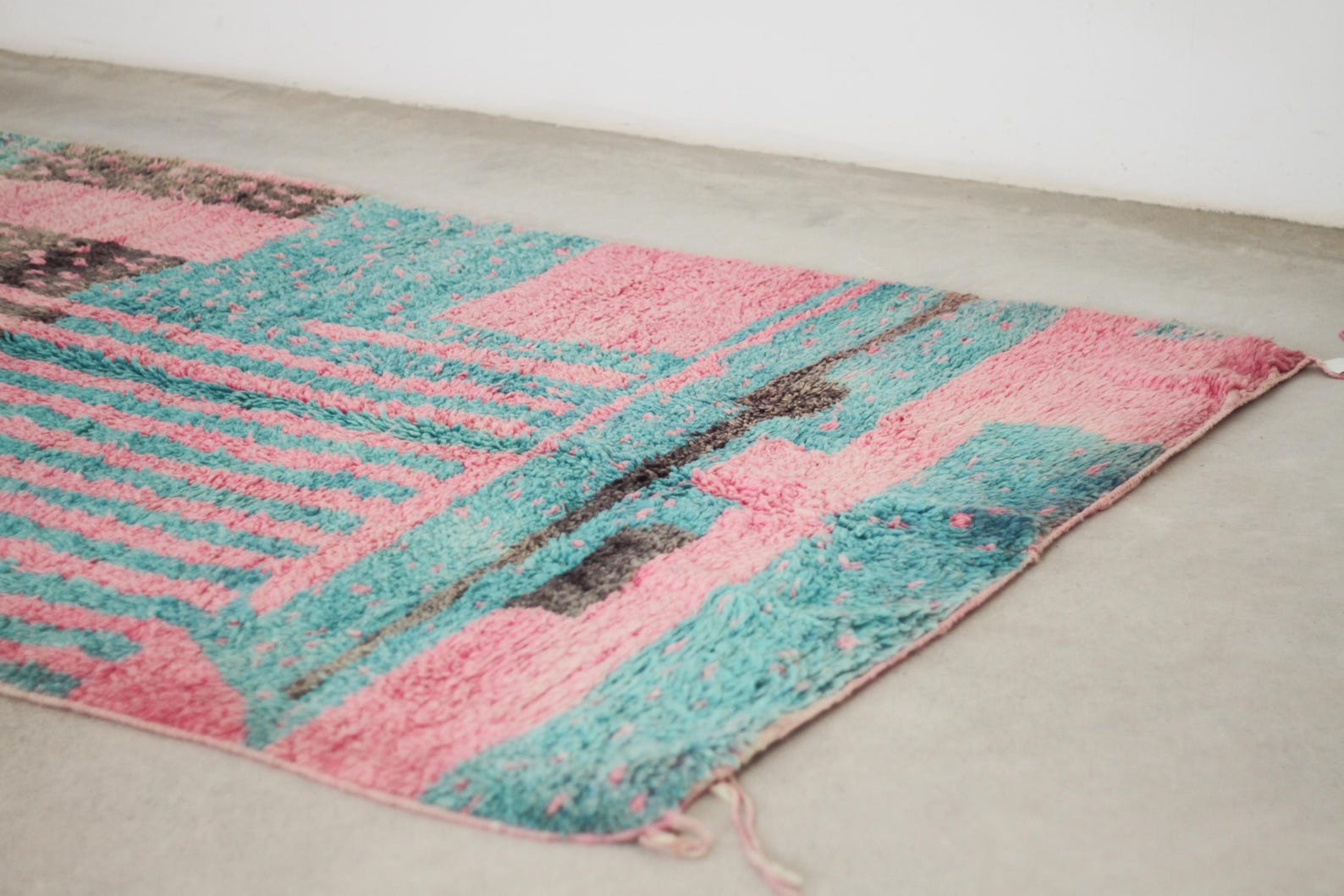 Pink 8x5 Boujad Rug – colorful rug, colorful area rugs, Handmade Wool Rug