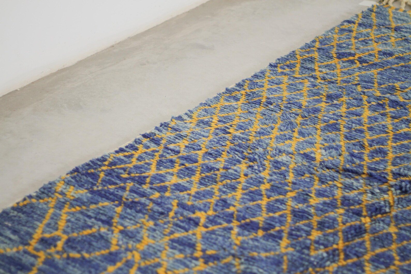 Blue 8x5 Berber Rug – boujaad rug, berber wool rug, Handmade Wool Rug