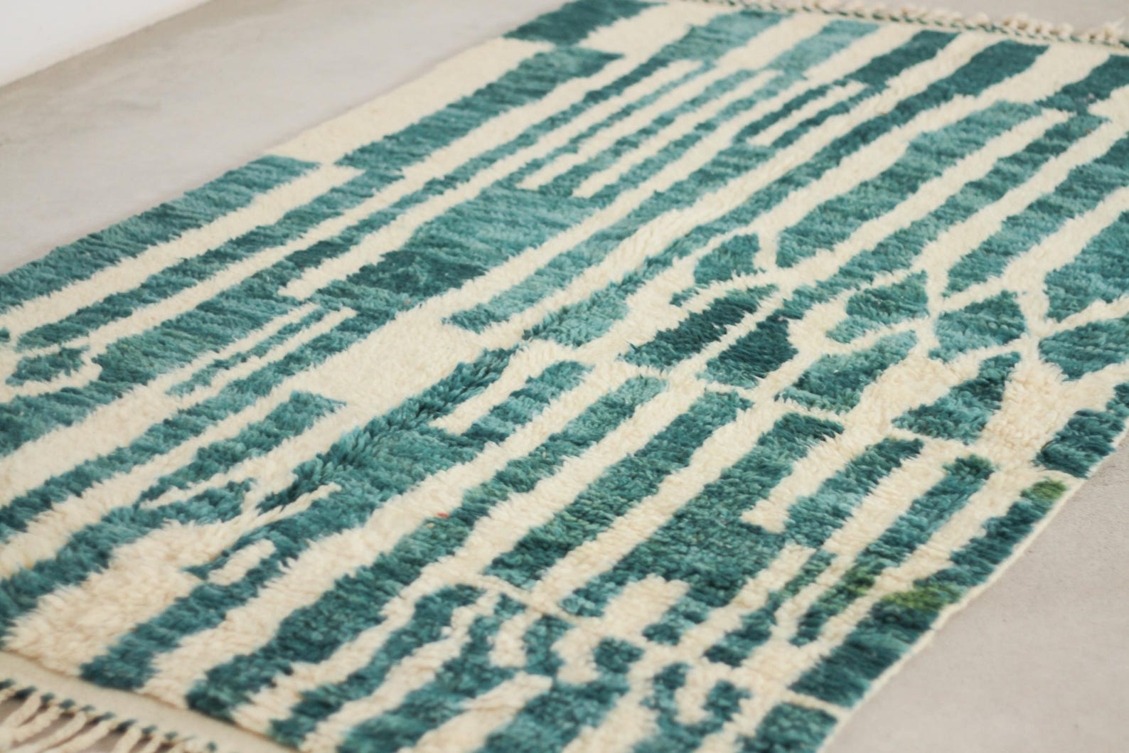 Turquoise 8x5 Moroccan Colorful Rug – moroccan area rug, multi color rug, Handmade Wool Rug