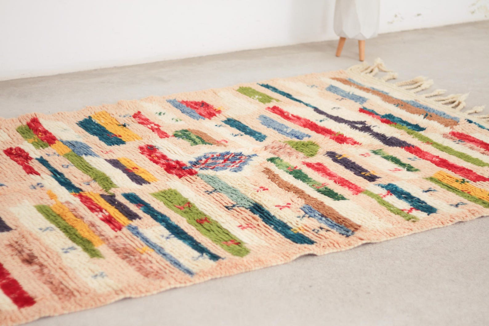 Multicolored 8x5 Boujad Rug – berber area rug, area rug boho, Handmade Wool Rug