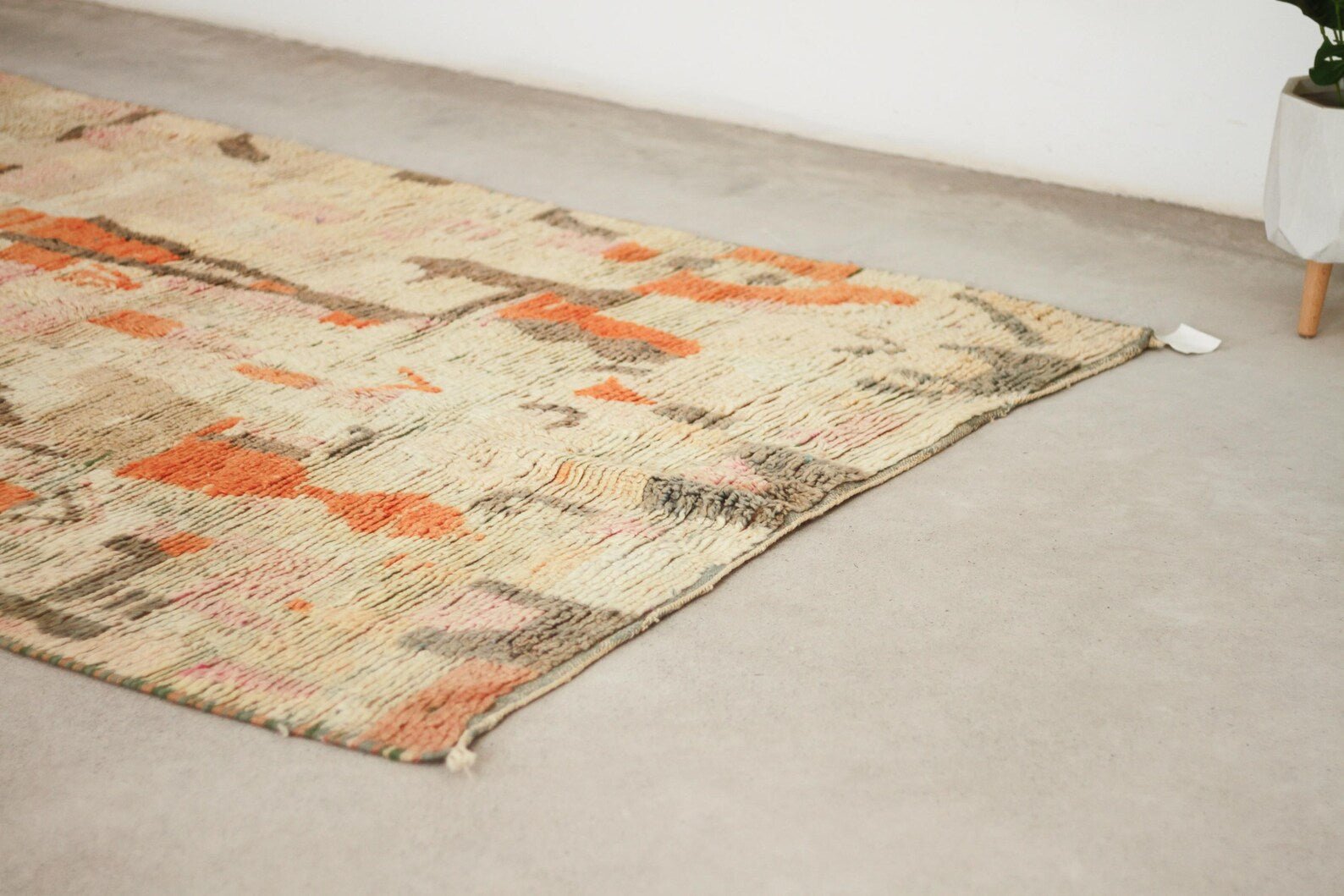 Beige 8x5 Boujad Rug – moroccan boujad rug, colorful area rug, Handmade Wool Rug