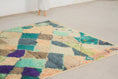Load image into Gallery viewer, Green 8x5 Berber Rug – moroccan tribal rug, colorful rug, Handmade Wool Rug
