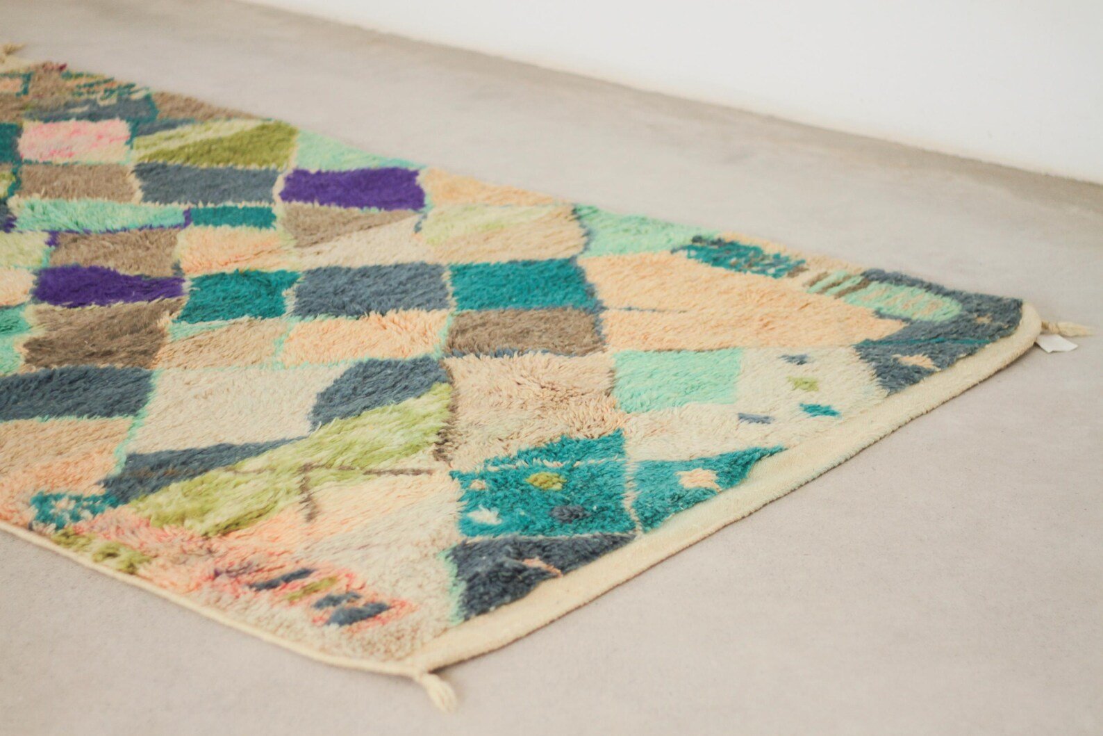 Green 8x5 Berber Rug – moroccan tribal rug, colorful rug, Handmade Wool Rug