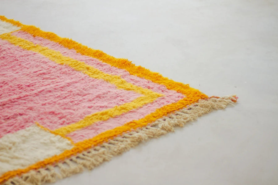 Moroccan rug Pink - Beni Ourain Rug – boho style rugs, custom made area rugs, Handmade Wool Rug