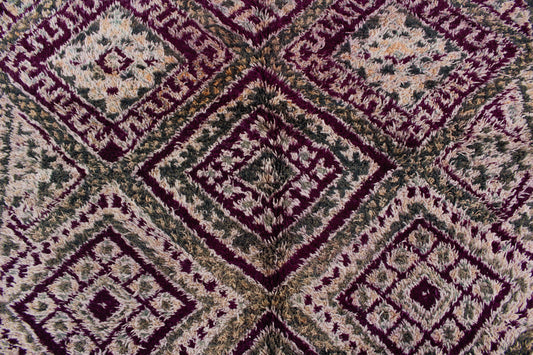 Vintage Moroccan Rug – Handmade Wool Berber rug, 12x6 ft – Purple beni mguild rug