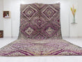 Load image into Gallery viewer, Vintage Moroccan Rug – Handmade Wool Berber rug, 12x6 ft – Purple beni mguild rug
