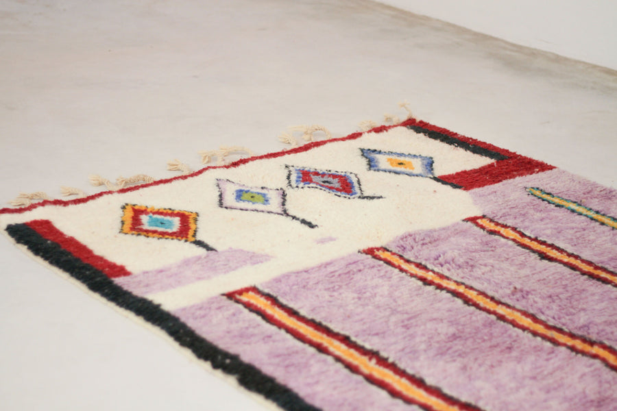 Purple Boujaad-Style Moroccan Rug, 5'1" x 8'6" – No. B45