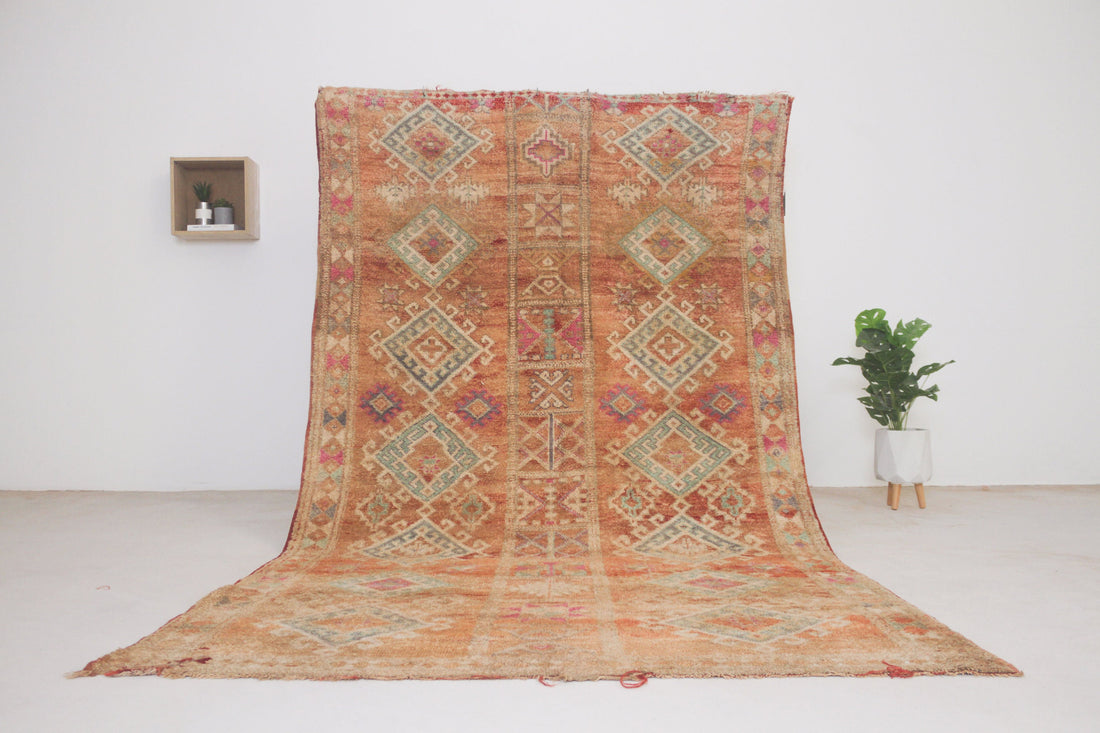 Vintage Orange Moroccan Rug, 5'5" x 9'6" – No. v7