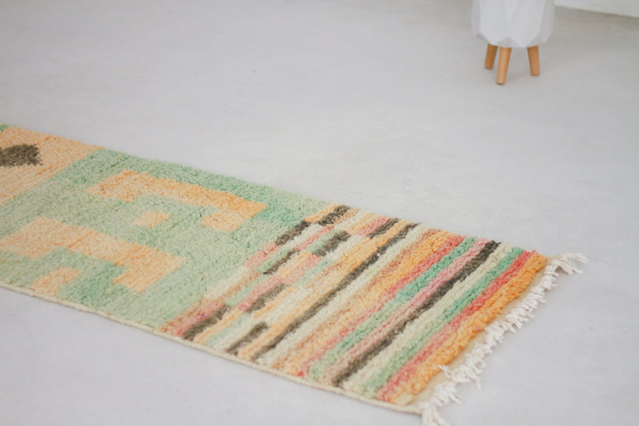 Peach Boujaad-Style Moroccan Runner, 2'2" x 9'8" – No. r22